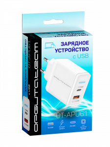 Зарядное устройство для телефона на 2 гнезда, Быстрая зарядка 35W адаптер QC 3.0/PD Орбита OT-APU61